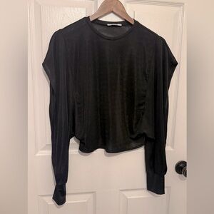 ZARA TRAFALUC Women’s Black Long Split Sleeve Top Size M